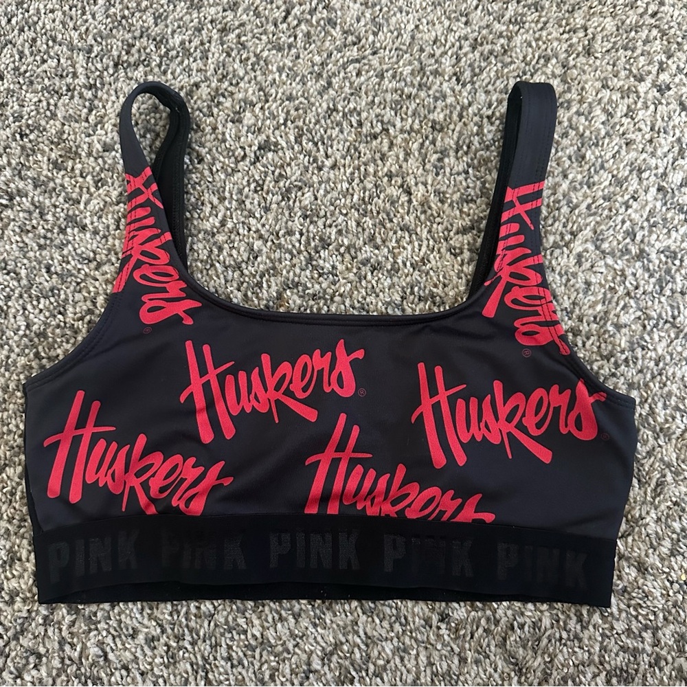 PINK Victoria’s Secret Nebraska Huskers Sports Bra